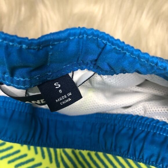 Lands’ End blue/neon green swim trunk size 8 - Picture 4 of 4